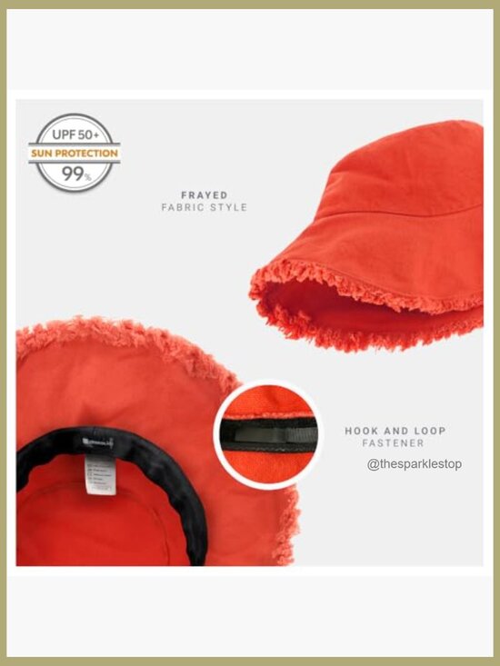 Frayed Bucket Hat Washed Cotton Floppy Wide Brim Boonie Outdoor Summer